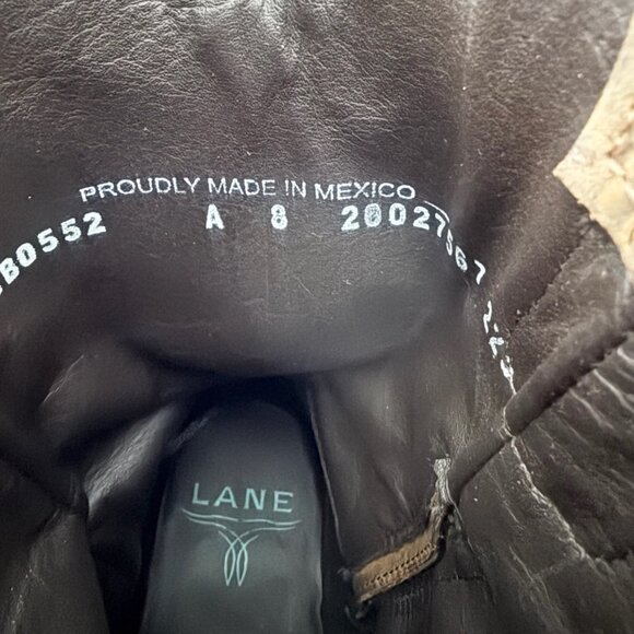 Lane PLAIN JANE Midi Boots Womens Cowboy 8 Western Brown Leather Short Ankle - Picture 10 of 12